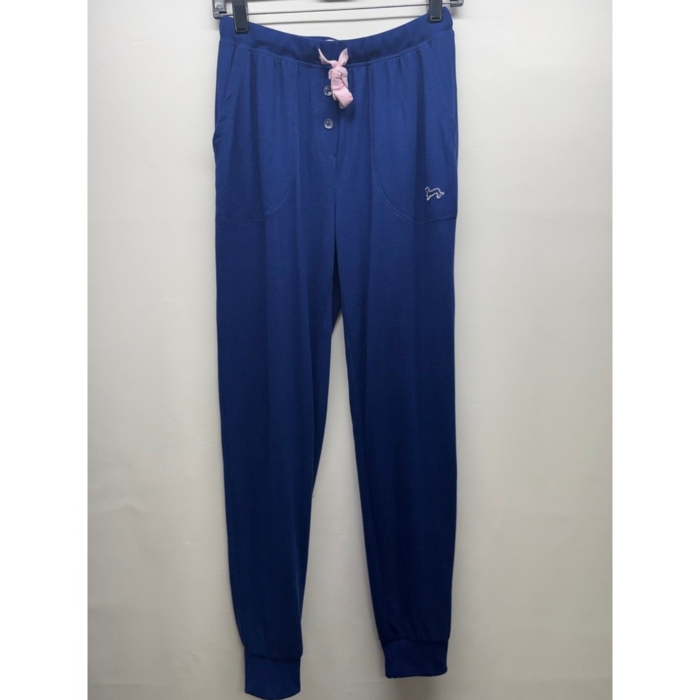 Peter Alexander Pajama Pants Women XS Blue Penny Dog Embroidered Lounge Jogger